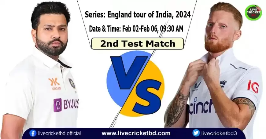 Cricket Match India vs England, 2nd Test, Live Cricket Score