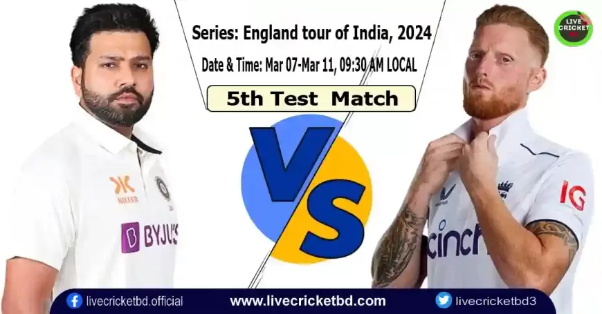 Cricket Match India vs England, 5th Test Live Cricket Score
