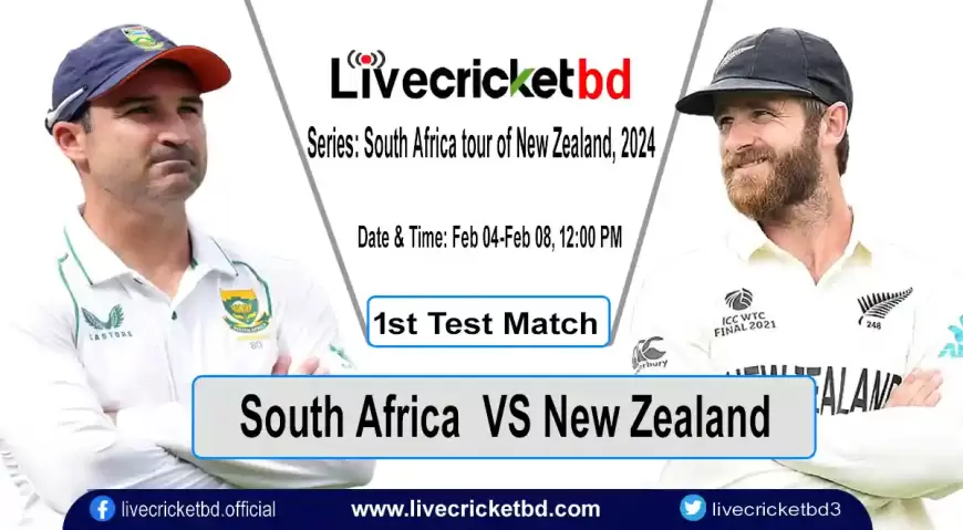 Live Cricket Score New Zealand vs South Africa, 1st Test