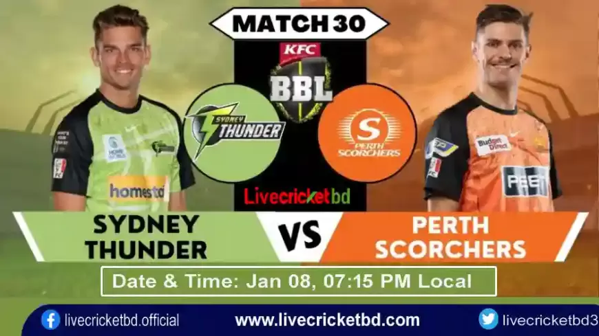 live cricket score Sydney Thunder vs Perth Scorchers, 30th Match