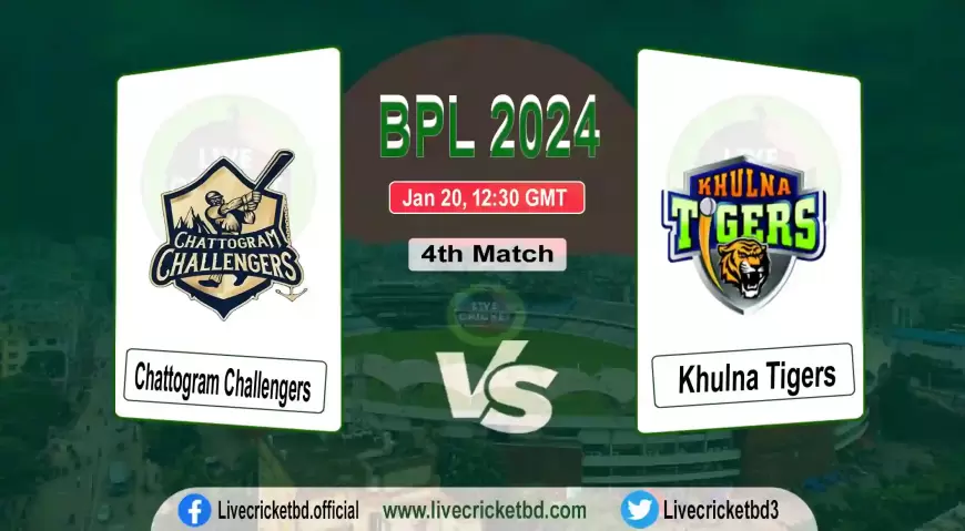 Live Cricket Score, Chattogram Challengers vs Khulna Tigers, 4th Match