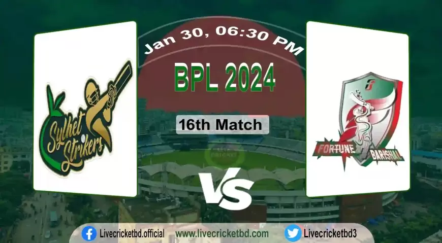 Live Cricket Score Sylhet Strikers vs Fortune Barishal, 16th Match