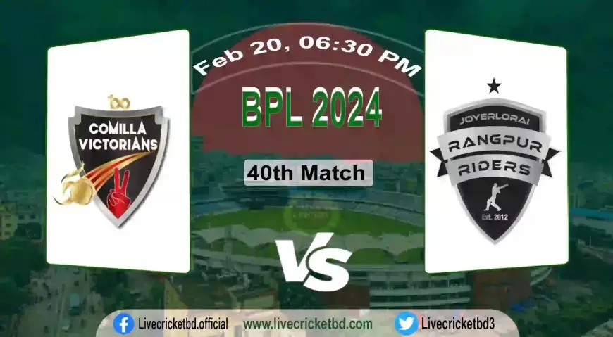 Live Cricket Score Comilla Victorians vs Rangpur Riders, 40th Match