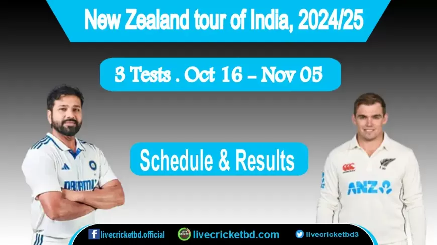 New Zealand in India 2024/25 - Schedule & Results