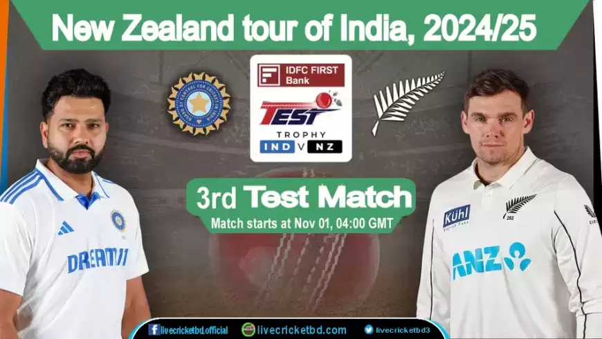 India vs New Zealand, 3rd Test Match Live Cricket Score