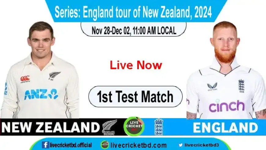 New Zealand vs England, 1st Test - Match Live Cricket Score