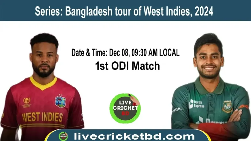 West Indies vs Bangladesh, 1st ODI 2024 - Match Live Cricket Score