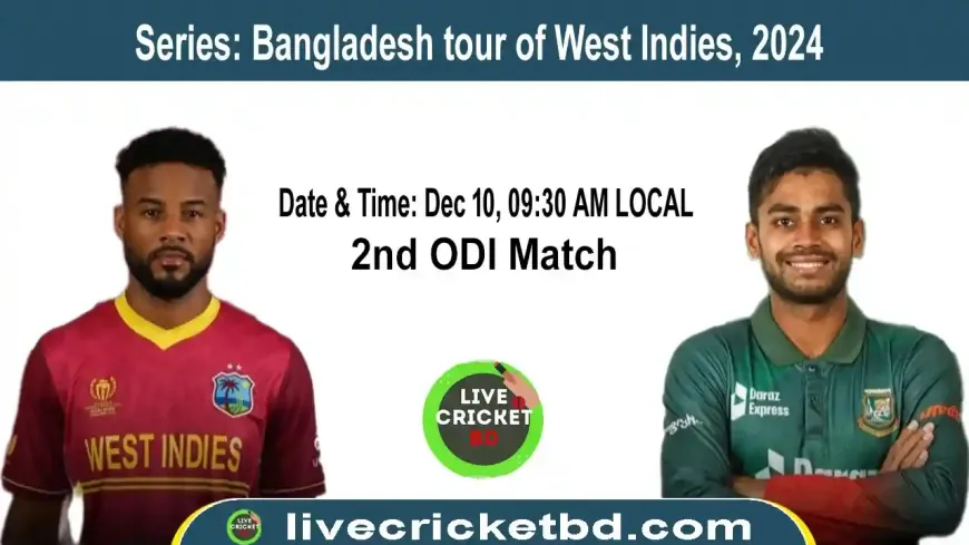 West Indies vs Bangladesh, 2nd ODI 2024 Match Live Cricket Scores