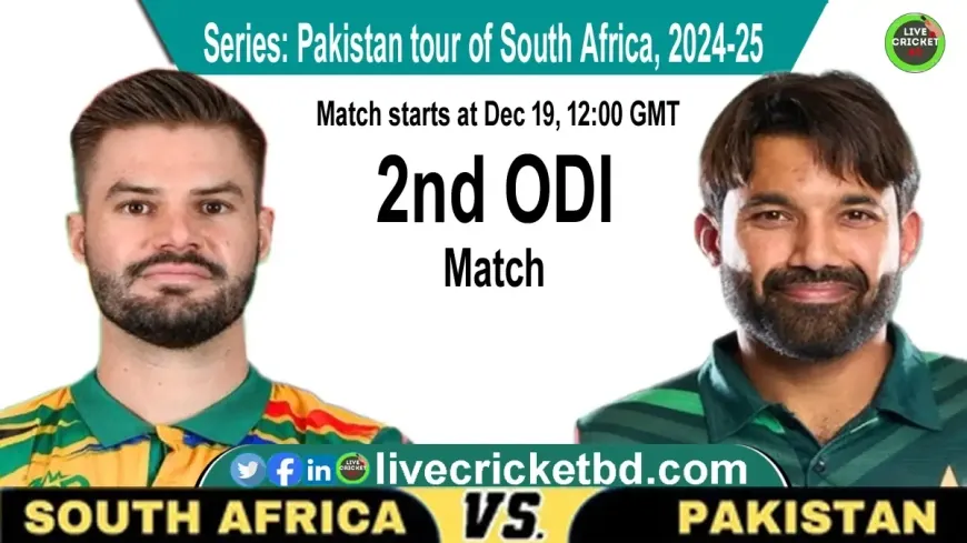 South Africa vs Pakistan, 2nd ODI Match live Cricket Score