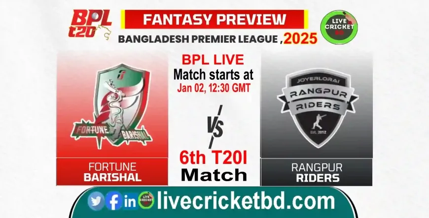 Fortune Barishal vs Rangpur Riders, 6th Match Live cricket score