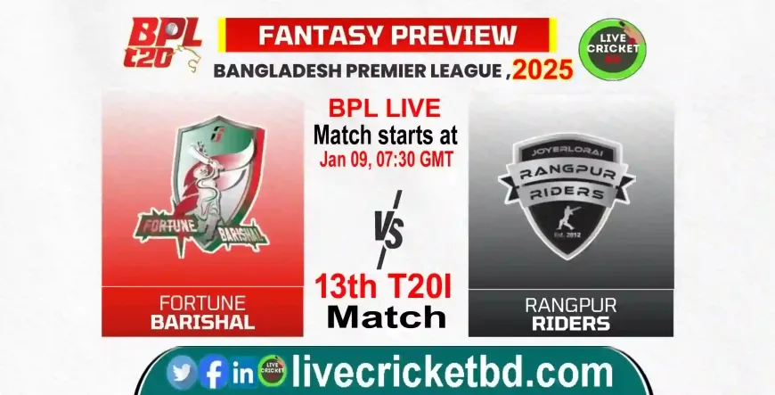 Fortune Barishal vs Rangpur Riders, 13th Match - Live Scores & Match